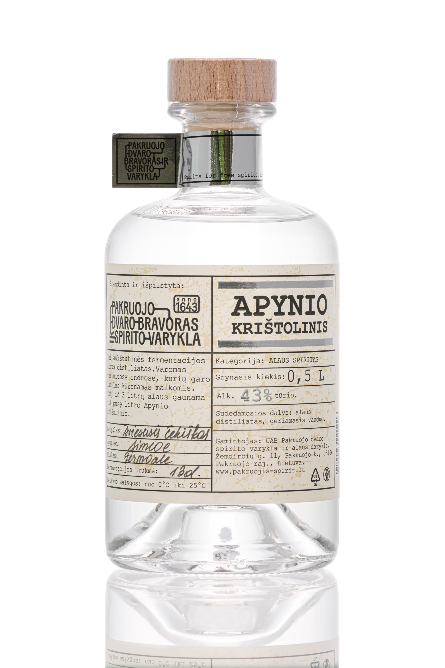 Alaus Spiritas „Apynio krištolinis“ 0,5 L